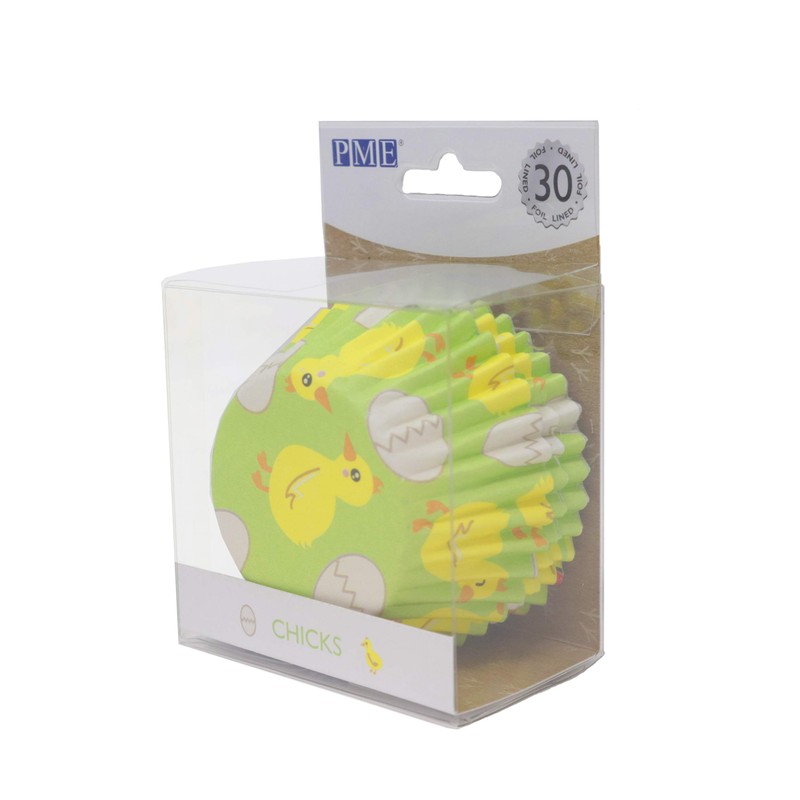 PME Easter Chicks Standard Baking Cups-Foil Lined, PK/30, Multicolor