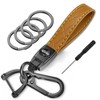 Idakekiy Car Keychain Microfiber Leather with 4 Key Rings 360