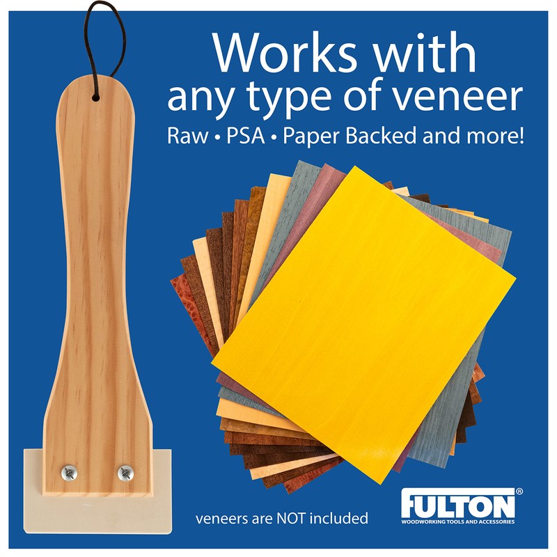 Fulton Veneer Scraper with Beveled Edges and Hardwood Handle for