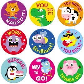 Sweetzer & Orange Teacher Reward Stickers – 1008 in 9 Designs, 1-Inch Motivational Sticker for Kids, Potty Training Reward and Teacher Supplies for Classroom