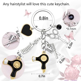 Ikacvb Hairdresser Gifts For Women Men Cute Hair Stylist Gifts Hairdresser Keychain Cosmetology Hair Dresser Gift Idea Unique Female Hairstylist Scissors Comb Charms