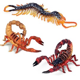 titihuirie 3PCS Scorpion Figurine Realistic Plastic Scorpion Arthropod Figurine Centipede Figurine Fake Centipede for Party Tricky Funny Novelty Toys