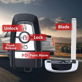 Aichiyu Smart Proximity Keyless Entry Remote Key Fob Replacement for Ford Edge Explorer Fusion Mustang 2017 2018 2019 2020 315MHz ID49 FCC ID: M3N-A2C93142300, P/N: 164-R8159, 164-R8150
