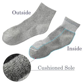 Athletic socks for women men 6 Pairs Thick Cushioned Sport Ankle socks Running Hiking Crew Socks 6xBlack