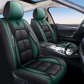 Xiangta Green Leather Seat Cover Universal Full Set Seat Covers Waterproof Breathable Seat Covers for Most Sedans SUVs TrucksSize: Universal Size, Color: Black & Blue