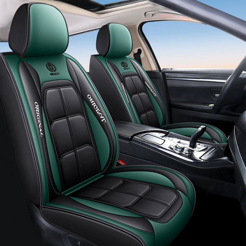 Xiangta Green Leather Seat Cover Universal Full Set Seat Covers