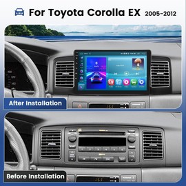2+64GB Android 13 Car Radio for Toyota Corolla EX 2005-2012 with Wireless Carplay/Android Auto, 9 Inch HD Touch Screen Car Stereo, Bluetooth, GPS Navi, WiFi, SWC, FM RDS, EQ + AHD Backup Camera