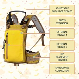 CAMOMAX Ski Harness for Kids: Adjustable Kids Ski Harness with Training Leash for Safe Learning and Speed Control,Perfect for Teaching Balance and Turns (Yellow)