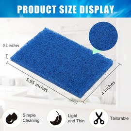 CACASO 40 Pcs Heavy Duty Scour Pads,Scouring Pads,4 x 5.95 inch Scrubbing Pads for Metal Grills & Kitchen Scrubbers,Non-Scratch Reusable Dish Scrubbing Pads for Kitchen Dishes Sink Bathtub(Blue)