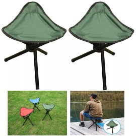 Unbranded 2 Pack Camping Stool Portable Collapsible Lightweight Tripod Seats for Fishing