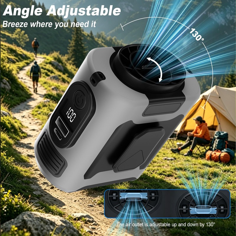 10000mAh Portable Waist Fan Clip on, Personal Belt Fan with