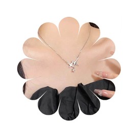 Andiyace Bohemian Crystal Star Necklace Star Pendant Necklace Silver Rhinestone Star Necklace Chain Minimal Cz Necklace Sparkly Chain Necklace Jewelry for Women, The actual object shall prevail,