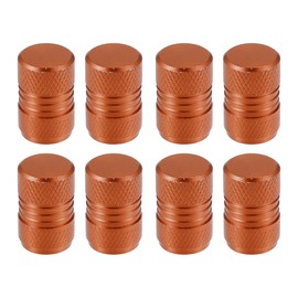Motoforti Universal Tire Valve Stem Caps, Valve Stem Covers for Car SUV Bike Trucks Motorcycles, 17mm, Aluminum Alloy, Orange, 8pcs