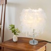 DYNAMI Creative Feather Table Lamps,White Feather Lamp Bedroom Table Lamps