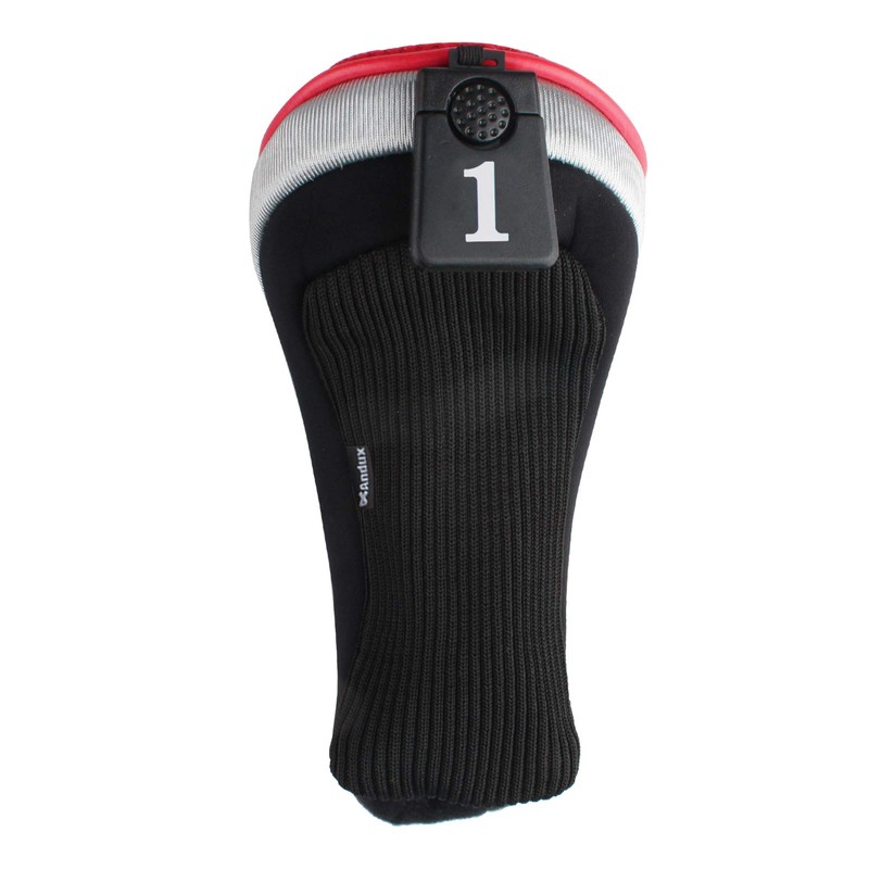 Andux Golf 460cc Drivers Club Head Covers Short Neck Red