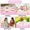 Kopokita 2 Pack Pink Round Disposable Plastic Tablecloths 84 inch