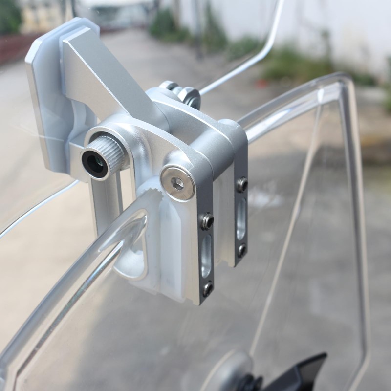 SINLIRU Universal Motorcycle Wind Deflector Clear Motorbikes Windscreen Adjustable Clip