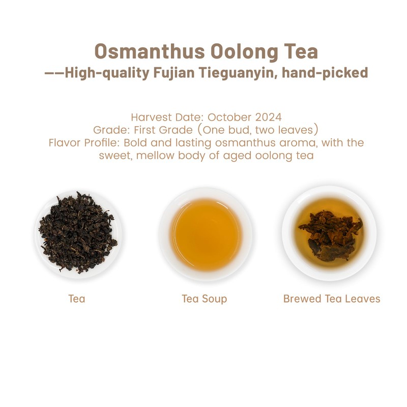iTeaworld Osmanthus Oolong Loose Leaf Tea, Natural Osmanthus Fragrance, 0