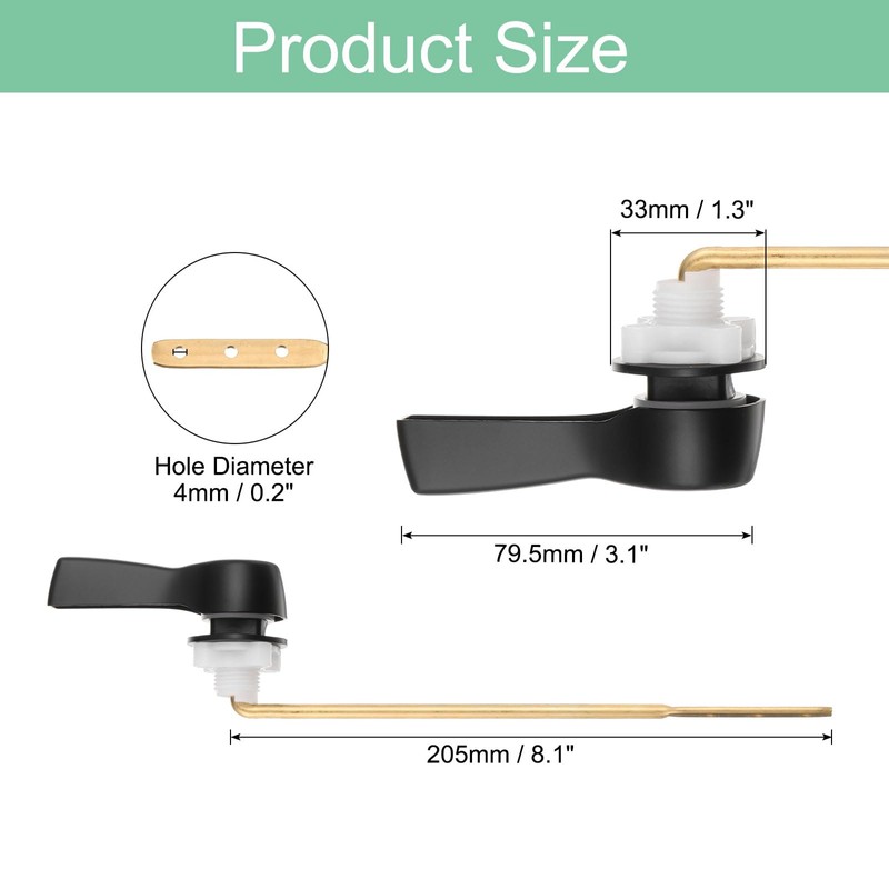 sourcing map Toilet Handle Replacement Kit, Front Mount Toilet Handle