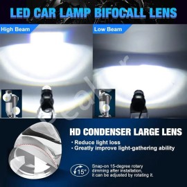 Par Coche Led Faro Lupa Proyector Focos H4 Altoy Bajo Canbus