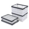 Esdiplot 4-Pack Plastic Collapsible Crates, 15 L Stackable Plastic Folding
