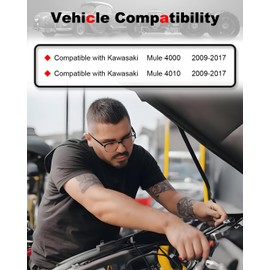 Amblee 2-Pack Fuel Injector Compatible with 2009-2017 Kawasaki Mule 4000/4010 Replacement for EAT259 49033-2060 490332060