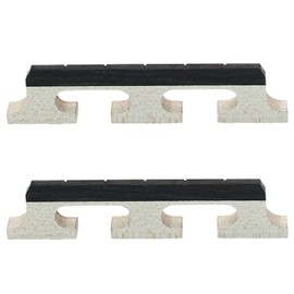 Zorfeter 2Pcs 5-String Banjo Bridge, Ebony Maple Banjolele Bridges, Universal Fit Banjo Parts Replacement
