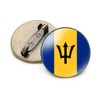 vmcoatdu Round 1 Inch Barbados Flag Pin International Travel Brooch