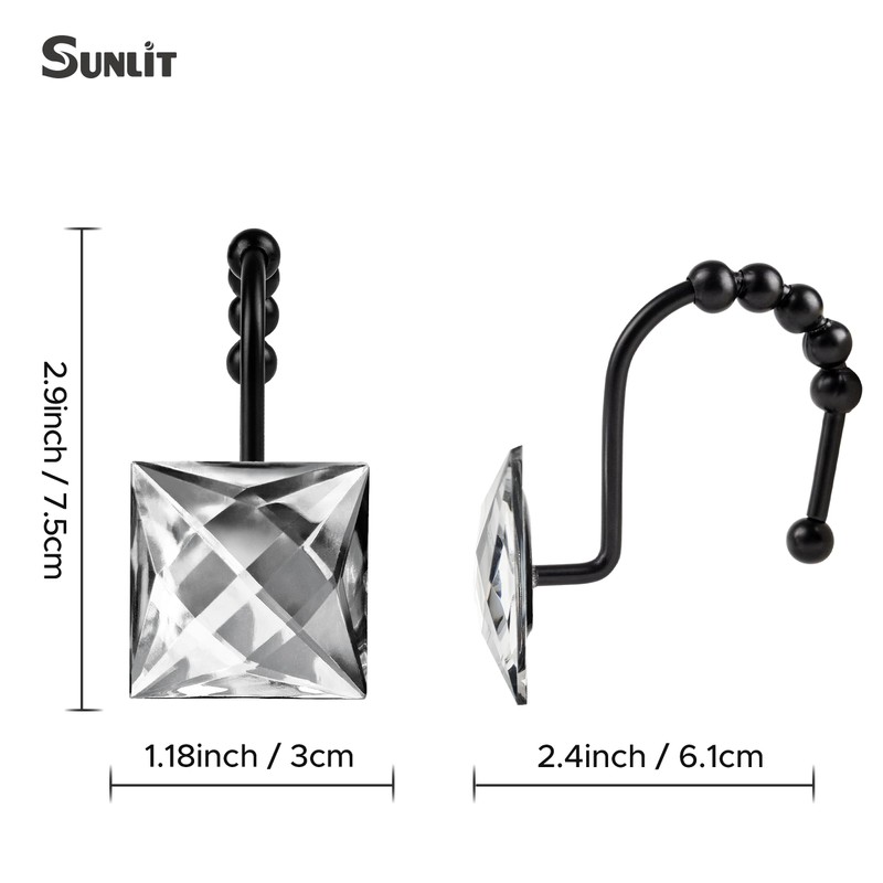 Sunlit Luxury Design Square Clear Diamond Crystal Gem Bling with