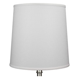 FenchelShades.com Lampshade 13" Top Diameter x 15" Bottom Diameter x 15" Slant Height with Washer (Spider) Attachment for Lamps with a Harp (Designer Linen Off White)