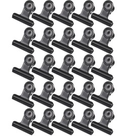 Armastuse Small Bulldog Paper Clips, Pack of 50 Small Bulldog Paper Clips, Multi-Function Clip for Clips, Letter Clips for Photos, Office and Kitchen (Black, 22 mm)