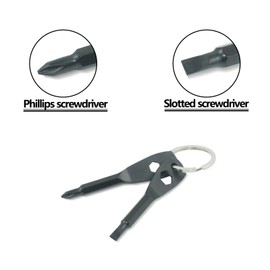 Portable Screwdriver Keychain, Multi-Function Set Keychain Including Flat Head Screwdriver and Phillips Screwdriver nut Driver hex Screwdriver, Men's Keychain Tool. (Black)