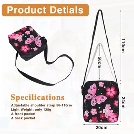 Crossbody Bag for Women, Black Cross Body Bag Women, Lightweight Shoulder Bags Women's Handbag with Adjustable Wide Strap, Cute Print Bags for Girls Ladies Mother