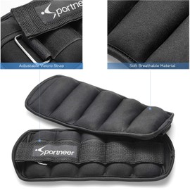 Sportneer Adjustable Ankle Weights for Women Men Kids, Wrist Weights Ankle Weights Sets for Gym, Fitness Workout, Running, Lifting Exercise Leg Weights,1-7 lbs, Orange