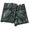 Prime Sports PrimeLeather Quality Real Leather Black Stud Fingerless Biker