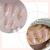 24PCS False Nails Almond - White Pearl French Tip False