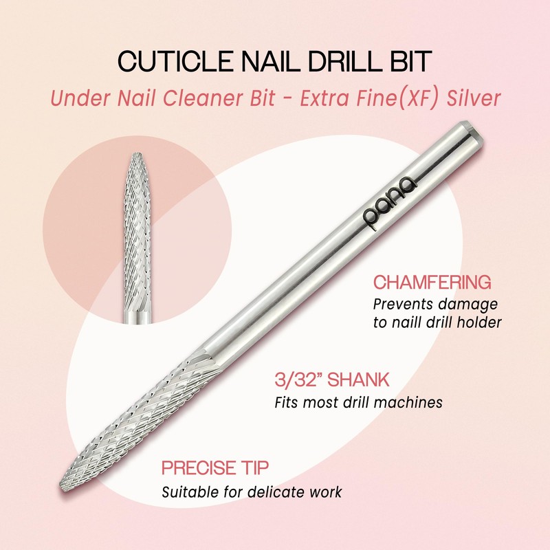 PANA 3/32" Carbide Cuticle Nail Drill Bit for Cuticle Cleaning,