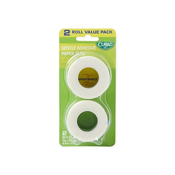 Curad CUR26002NRBC Tape, Sensitive Skin, Paper, 1" x 10 yd,