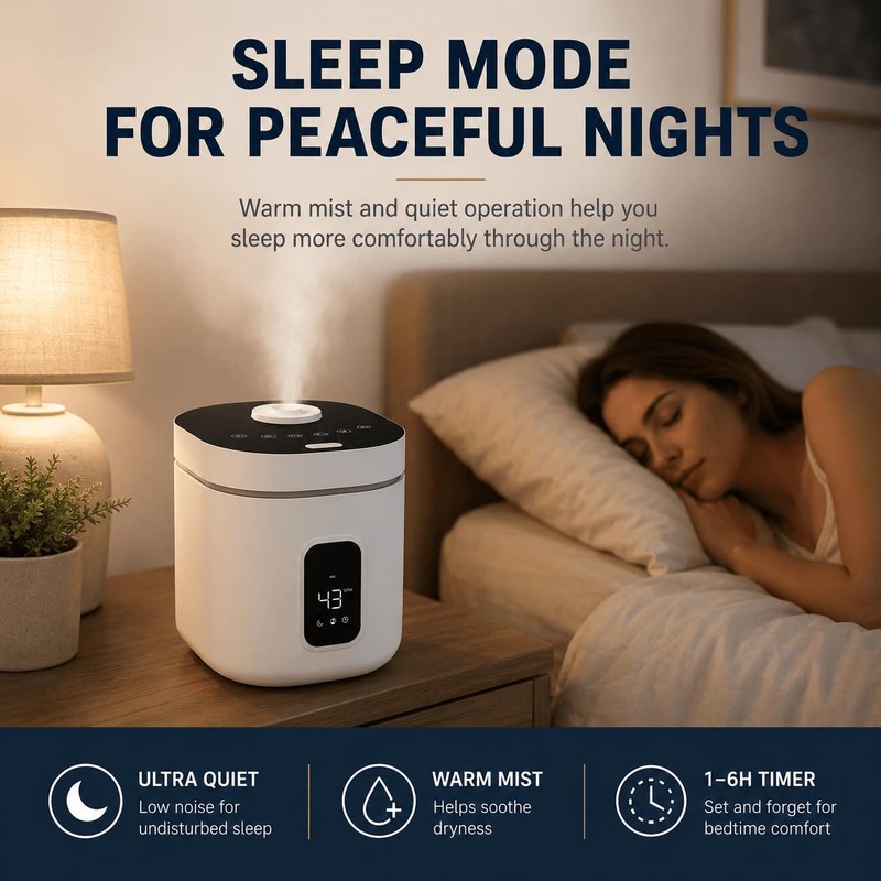 XAMATTS 3.5L Stainless Steel Warm Mist Humidifier