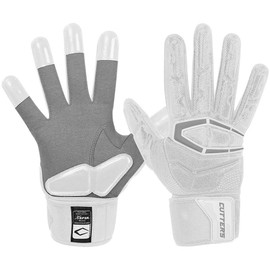 Scissors Force Padded Football Glove, Extreme Grip Glove, Flexible Padded Palm Trees and Back of Hand, for Adults, 1 Pair, S932, White, XXX-Large