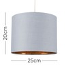 MiniSun Small Modern Grey & Gold Cylinder Ceiling Pendant/Table Lamp
