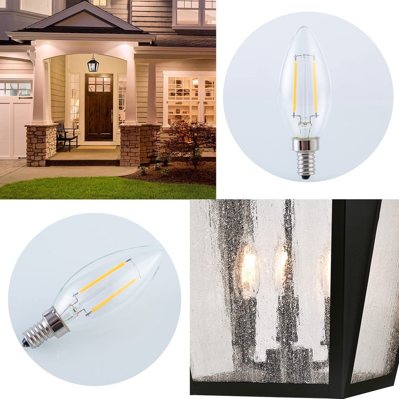 SHUWDKAR 12V Candelabra LED Light Bulb Low Voltage 25 watt