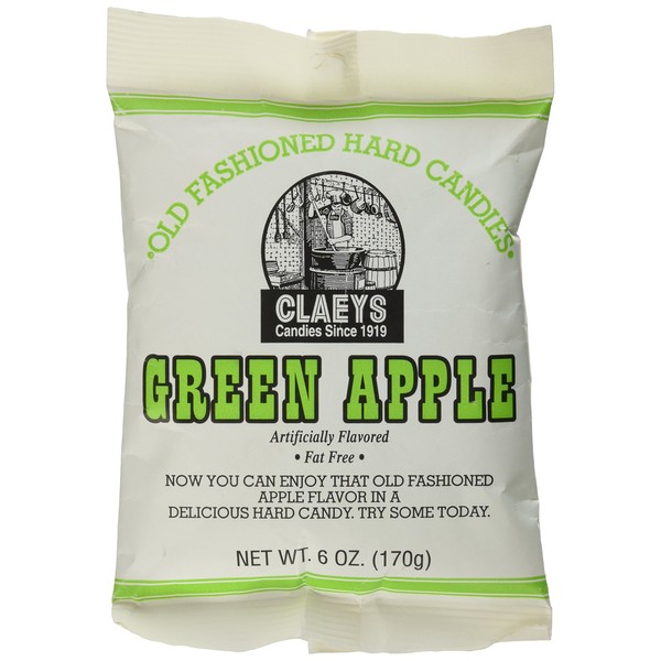 Claey's, Old Fashioned Hard Candy Green Apple, 6 Ounce Bag