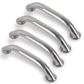 Five Oceans 9-Inch Boat Handle Grab Bar 4-Pack, 316 Stainless Steel Marine Handrail with 7/8" Tube Diameter, Corrosion-Resistant Rail for Pontoon, Fishing, Sport Boats, Yachts, Sailboats - FO577-M4