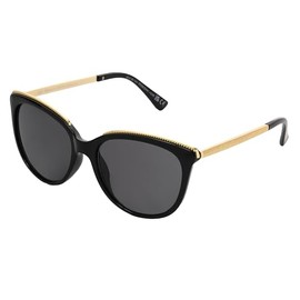 Sofia Vergara x Foster Grant Women's Margarita Full Lens Sunreaders CATEYE Reading Glasses, Shiny Black and Gold, 55 mm + 1.25