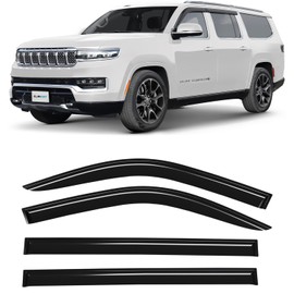 CLIM ART Incredibly Durable Rain Guards for Jeep Grand Wagoneer L 2023-2025, Original Tape-on Window Deflectors, Vent Deflector, Window Visors, Car Accessories, 4 pcs. - 422361