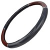 BDK Black/Dark Wood Grain Soft Leather Grip Big Rig Steering