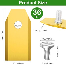 VIBINHO 36 Stück Mähroboter Klingen, Mähroboter Messer mit 36 Schrauben, Rasenmäher Klingen aus Edelstahl Kompatibel mit Husqvarna, Gardena, Yard Force, Ferrex, McChulloch