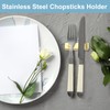 sourcing map 2pcs Chopstick Rest, 304 Stainless Steel Chopsticks Holder