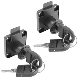 BokWin 2PCS Cabinet Drawer Lock Letter Box Lock Desktop Lock Door Lock Desk Wardrobe Cabinet Locker Zinc Alloy Office Desk Drawer Locks Furniture Hardware Lock w 4 Keys(Hole Diameter 19MM),Black